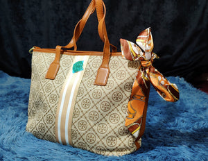 HANDBAG T-MONOGRAM JACUARD TOTE HANDBAG | VERSATILE PREMIUM QUALITY