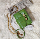 METALLIC BUCKLE CROSSBODY BAG - GREEN | PREMIUM QUALITY