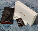 BLACK WOMEN WALLETS LAMBSKIN CLASSIC FRONT FLAP WALLET | OFFICIAL SIGNATURE WALLET