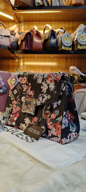 Florals black Handbag